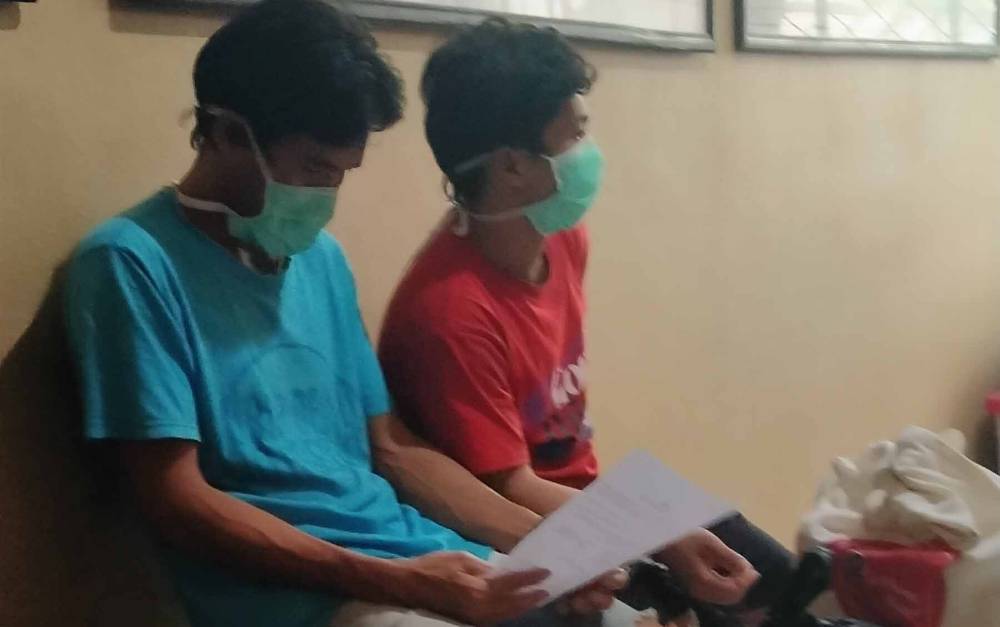 Tersangka kasus pencurian Surianto dan Riswansyah.