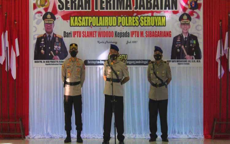 Serah terima jabatan Kasat Polairud Polres Seruyan