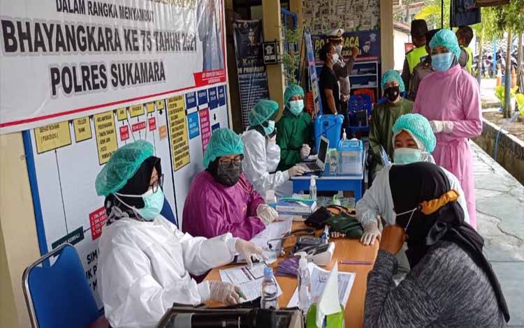 Pelaksanaan vaksinasi covid 19 di Polres Sukamara