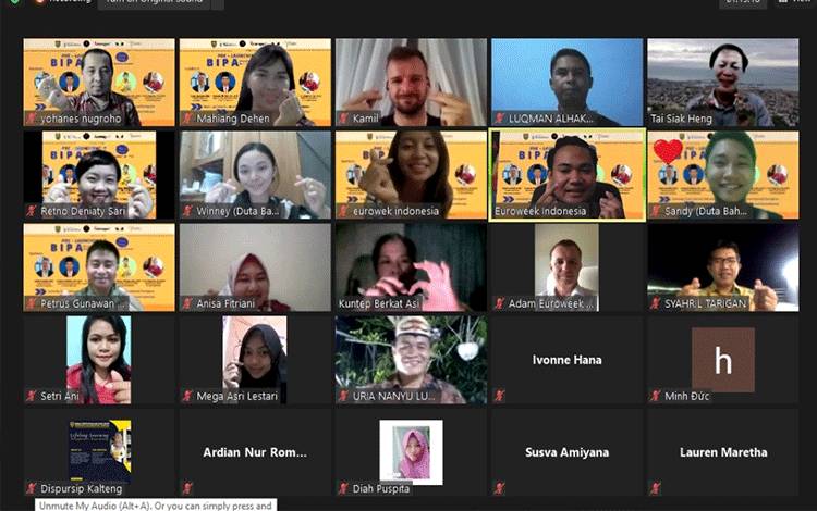 Para peserta saat mengisi Kegiatan Program BIPA yang dilaksanakan? secara Virtual