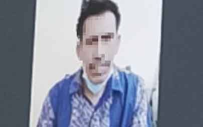 Terdakwa saat menjalani sidang tuntutan secara virtual di PN Palangka Raya.