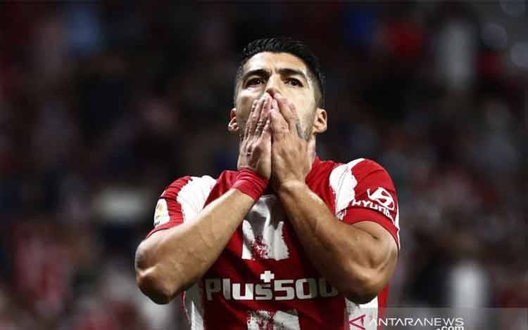 Penyerang Atletico Madrid asal Uruguay, Luis Suarez. ANTARA/REUTERS/SUSANA VERA
