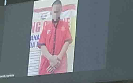 Terdakwa saat menjalani sidang secara Virtual di Pengadilan Negeri Palangka Raya