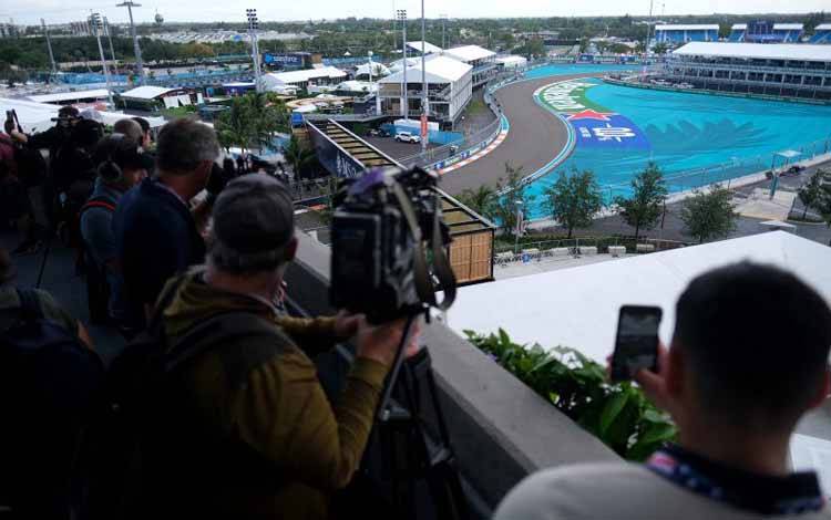 Gambaran umum replika marina Miami di Miami International Autodrome, Miami, Amerika Serikat, jelang Grand Prix Miami. (4/5/2022)