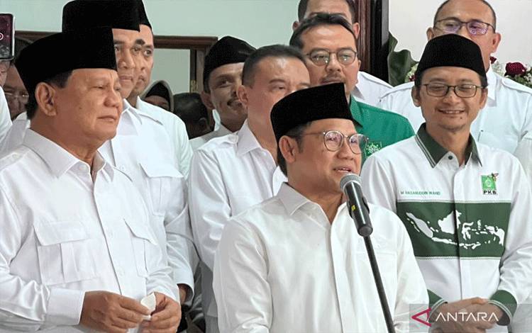 Ketua Umum Partai Kebangkitan Bangsa (PKB) Abdul Muhaimin Iskandar dalam acara peresmian Sekber Gerindra dan PKB di Jakarta, Senin (23/1/2023). ANTARA/Putu Indah Savitri.