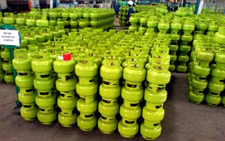 Tabung gas LPG bersubsidi atau tabung 3 kilogram. (Foto: Dhani)