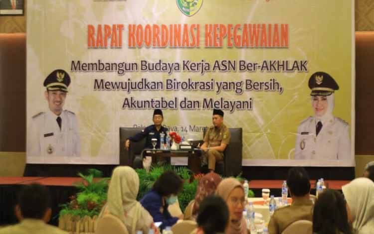 Rakor kepegawaian di jajaran Pemko Palangka Raya. (FOTO: HENDRI)
