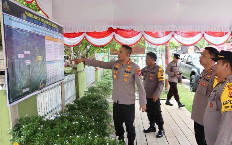 Kapolresta Palangka Raya Kombes Budi Santosa saat menyampaikan arahannya di Pos Tjilik Riwut Km 38 (FOTO : HUMAS POLRESTA PALANGKA RAYA)