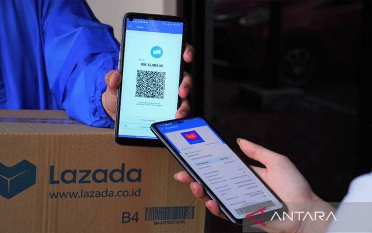 Pembayaran transaksi belanja online di Lazada menggunakan QOD ketika barang sampai. (ANTARA/HO/Lazada Indonesia)