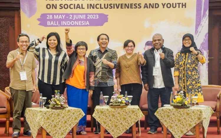Wakil Menteri Agraria dan Tata Ruang/Wakil Kepala Badan Pertanahan Nasional (Wamen ATR/BPN) Raja Juli Antoni saat mengisi acara "Asia Learning Exchange on Social Inclusiveness and Youth in Tenure Reform Processes" di Bali, Rabu (31/5/2023). (ANTARA/Ho/Kementerian ATR/BPN/dok.Pri)