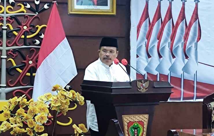 Sekretaris Daerah (Sekda) Kalimantan Tengah (Kalteng), Nuryakin di Aula Eka Hapakat, Jumat, 7 Juli 2023. (HERMAWAN DP)