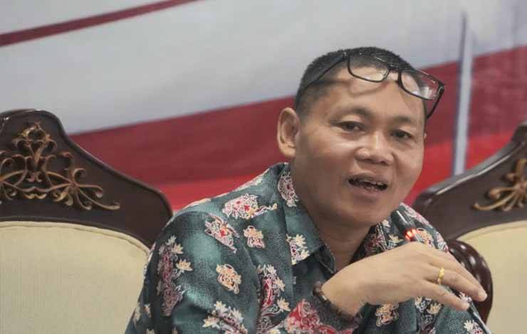 Sahli Gubernur Kalteng Bidang Ekonomi, Keuangan, dan Pembangunan Yuas Elko saat menyampaikan sambutannya. (FOTO: IST)