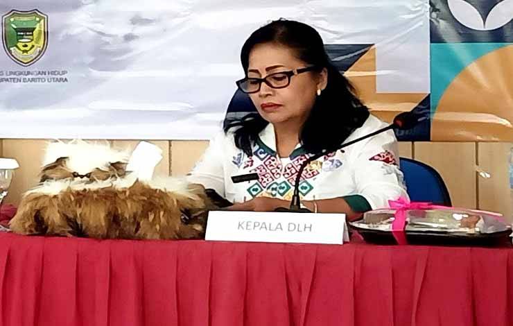 Kepala Dinas Lingkungan Hidup, Ir Inriaty Karawaheni saat memimpin Forum Group Diskusi (FGD) penyusunan dokumen daya dukung dan daya tampung lingkungan hidup, Jumat 21 Juli 2023.(foto: Dhani)?
