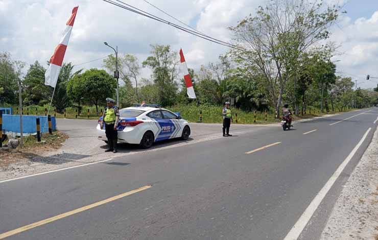 Satlantas Polresta Palangka Raya saat melakukan patroli di daerah lingkar luar (Foto : Satlantas Polresta Palangka Raya)