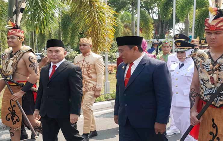 Iring-iringan pelantikan Pj Bupati dan Walikota, yang diselenggarakan di Kantor Gubernur Kalimantan Tengah, Senin, 25 September 2023 (Foto:Marini)
