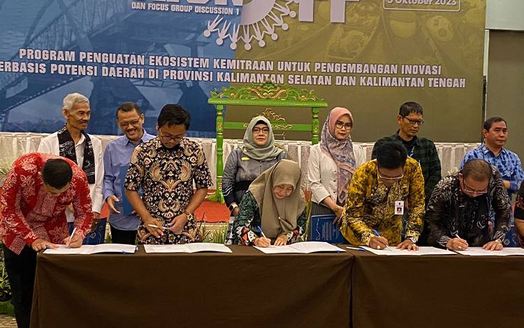 Kick off program penguatan ekosistem kemitraan untuk pengembangan inovasi berbasis potensi daerah di Provinsi Kalsel dan Kalteng. (FOTO: MEGA)