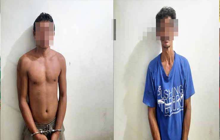 Dua pelaku pengedar sabu yang berhasil diamankan Satresnarkoba Polres Seruyan (Foto : Polres Seruyan)