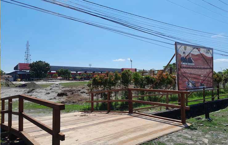 Persiapan lokasi UCI Mountain Bike Eliminator World Championship 2023, di Jalan Tjilik Riwut Kota Palangka Raya (Foto:MARINI)