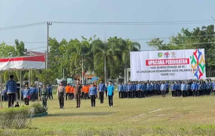 Pemko Palangka Raya saat mengadakan Upacara Hari Sumpah Pemuda Ke -95 (Foto : IST)