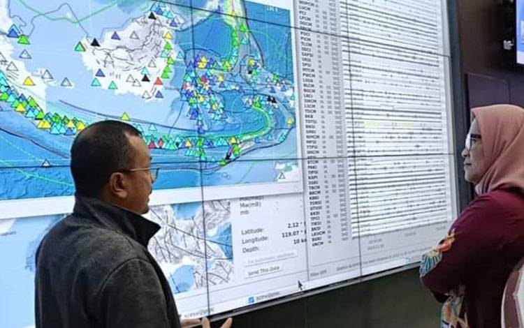Penjabat Wali Kota Palangka Raya, Hera Nugrahayu (kanan) saat mengunjungi Kantor Badan Meteorologi, Klimatologi, dan Geofisika atau BMKG Pusat Jl. Angkasa I No. 2 Kemayoran, Jakarta Pusat pada Kamis, 30 November 2023 lalu.(FOTO: Protokol dan Komunikasi Kota Palangka Raya)