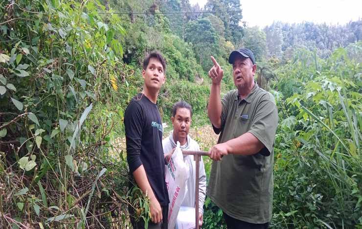 Anggota Pengabdian Internasional dari Universitas Sumatera Utara atau USU, Prof Abdul Rauf menyurvei Agroforestri di Kabupaten Toba.(FOTO: Dokumentasi Prof Rahmawaty untuk Borneonews)