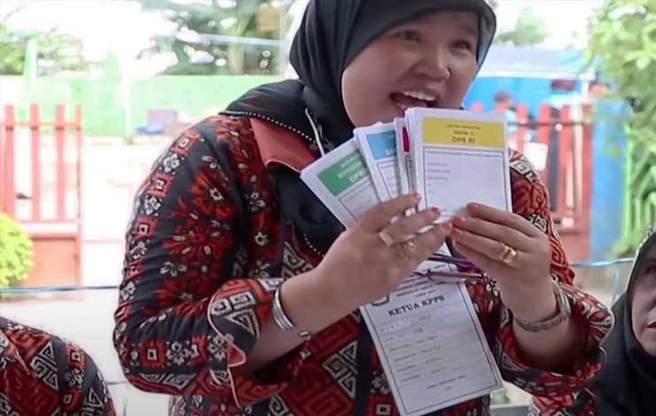 Simulasi surat suara pemilihan umum. (FOTO:RUMAH PEMILU)