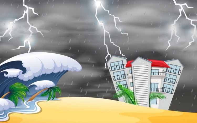 Ilustrasi cuaca ektrem akibat pancaroba (Foto : Stasiun Meteorologi Klimatologi Kelas I Tjilik Riwut Palangka Raya)