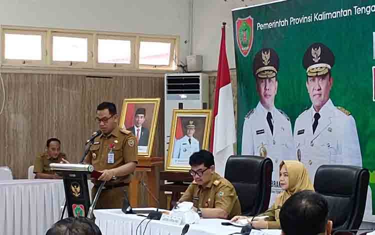 Pelaksanaan RKP DBH Sawit se-Kalteng tahun 2024, yang diselenggarakan di Aula Bappedalitbang Provinsi Kalteng, Senin, 1 April 2024. (FOTO: MARINI)
