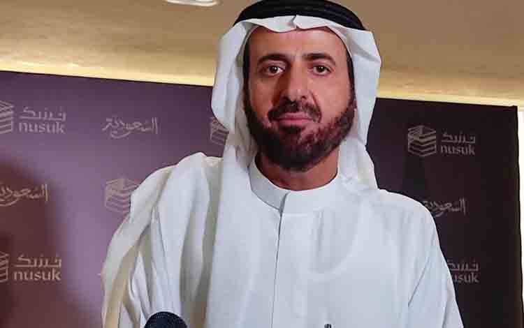 Menteri Haji dan Umrah Kerajaan Arab Saudi Tawfiq bin Fawzan Al-Rabiah. (ANTARA/Asri Mayang Sari)