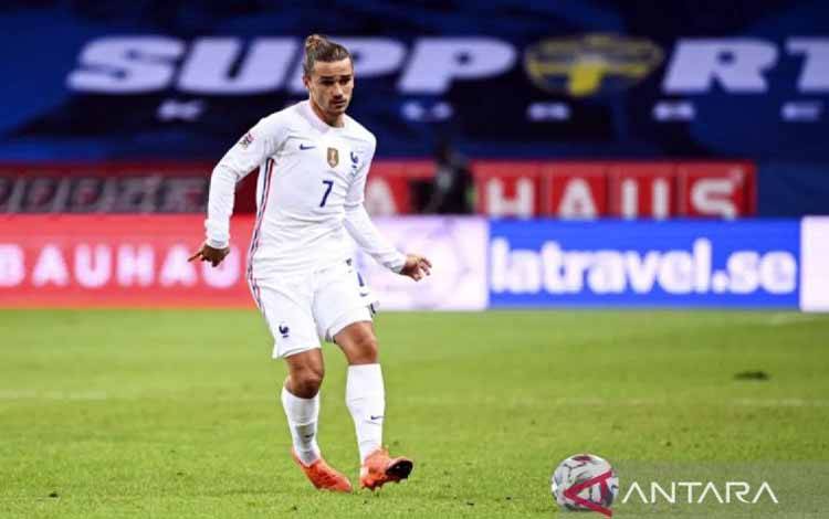 Penyerang timnas Prancis Antoine Griezmann. ANTARA/AFP/Jonathan Nackstrand/am.
