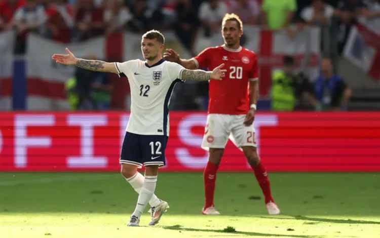 Laga Inggris vs Denmark berakhir dengan skor imbang 2-2 dalam lanjutan matchday ke-2 Grup C Piala Eropa 2024 di Deutsche Bank Park, Frankfurt pada Jumat (21/6/2024). ANTARA/Dok-UEFA