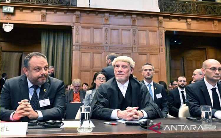 Dengar pendapat publik mengenai kasus genosida yang diajukan Afrika Selatan terhadap Israel dimulai di ICJ di Den Haag, Belanda, pada 11 Januari 2024. (ANTARA/Anadolu/Dursun Aydemir)