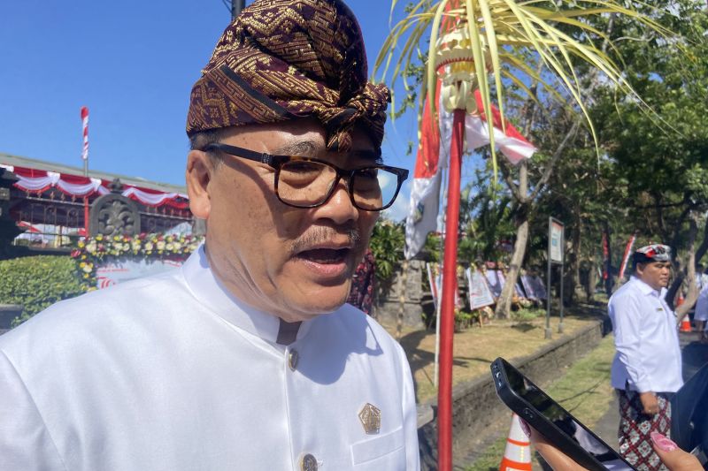 Ketua DPD Partai Golkar Bali Nyoman Sugawa Korry diwawancara soal calon ketua umum baru yang diusung di Denpasar, Rabu (14/8/2024). ANTARA/Ni Putu Putri Muliantari