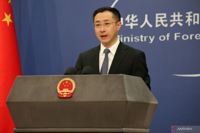 Juru Bicara Kementerian Luar Negeri China Lin Jian (ANTARA/Desca Lidya Natalia)