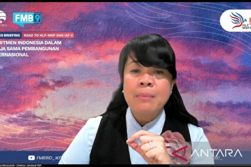 Direktur Jenderal Informasi dan Diplomasi Publik Kemlu RI Siti Nugraha Mauludiah dalam pengarahan media secara daring, pada Kamis (15/8/2024). (ANTARA/Katriana)