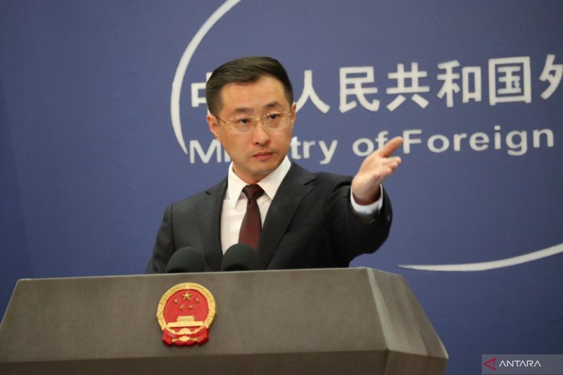Juru Bicara Kementerian Luar Negeri China Lin Jian (ANTARA/Desca Lidya Natalia)