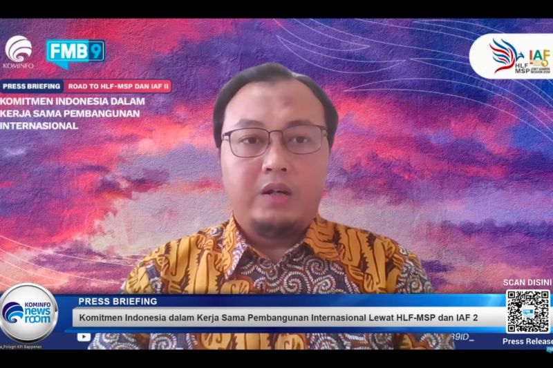 Tangkapan virtual Direktur Politik Luar Negeri dan Kerja Sama Pembangunan Internasional Kementerian Perencanaan Pembangunan Nasional/Badan Perencanaan Pembangunan Nasional (PPN/Bappenas) Hendra Wahanu Prabandani dalam Media Briefing Road to High-Level Forum on Multi-Stakeholder Partnerships (HLF-MSP) 2024 dan Indonesia-Africa Forum (IAF) ke-2 2024, Jakarta, Kamis (15/8/2024). ANTARA/M. Baqir Idrus Alatas