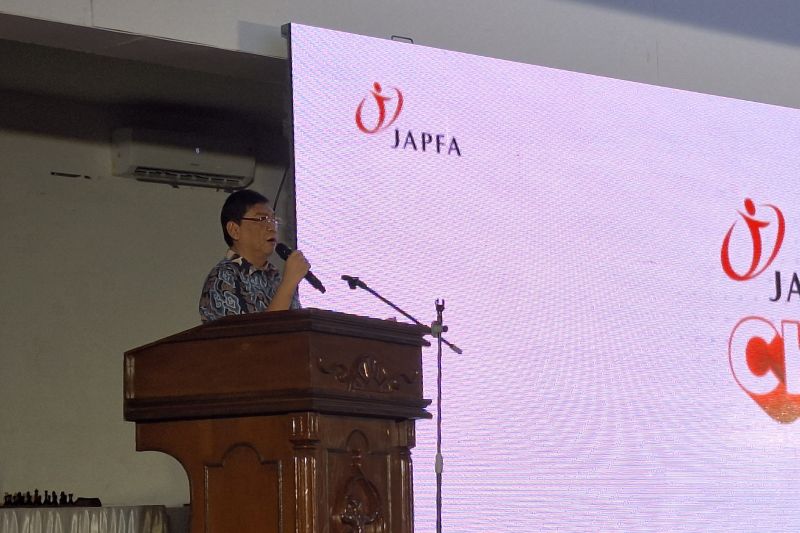 Ketua Umum PB Percasi, Utut Adianto dalam pidato sambutan gelaran Japfa Chess Festival 2024 yang berlangsung di Gedung Serbaguna Senayan, Komplek Gelora Bung Karno, Jakarta, Sabtu (17/08/2024). (ANTARA/FAJAR SATRIYO)