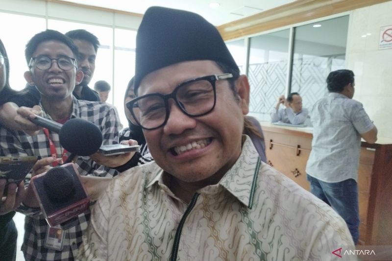 Ketua Umum PKB Abdul Muhaimin Iskandar alias Cak Imin di kompleks parlemen, Jakarta, Senin (19/8/2024). ANTARA/Bagus Ahmad Rizaldi
