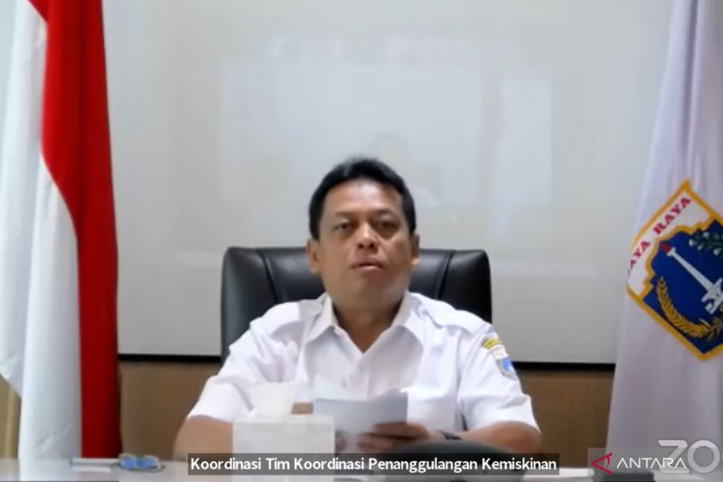 Tangkapan layar Sekretaris Daerah DKI Jakarta Joko Agus Setyono dalam Rapat Koordinasi Penanggulangan Kemiskinan Provinsi DKI Jakarta" yang diadakan daring, Rabu (21/8/2024). ANTARA/Lia Wanadriani Santosa