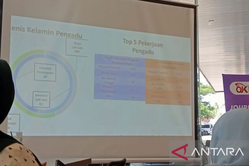 Ilustrasi sosialisasi OJK terkait program GENCARKAN untuk mendorong peningkatan literasi keuangan di seluruh Indonesia. Antara/ Suriani Mappog