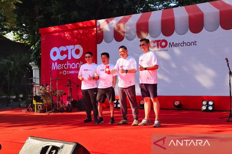 Peluncuran OCTO Merchant di Solo, Jawa Tengah, Minggu (25/8/2024). ANTARA/Aris Wasita
