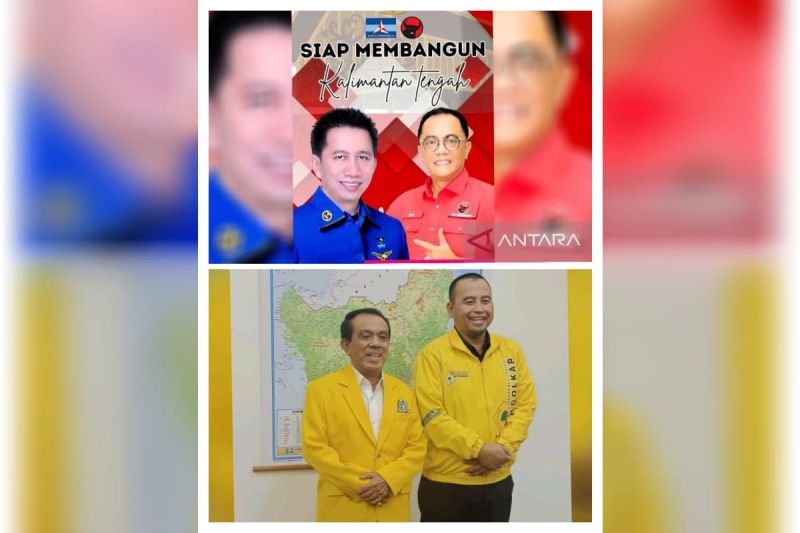 Bakal Calon Gubernur dan Wakil Gubernur Kalteng Nadalsyah dan Sigit K Yunianto (atas). Bakal Calon Gubernur dan Wakil Gubernur Kalteng Abdul Razak dan Sri Suwanto. ANTARA/Dokumentasi Pribadi