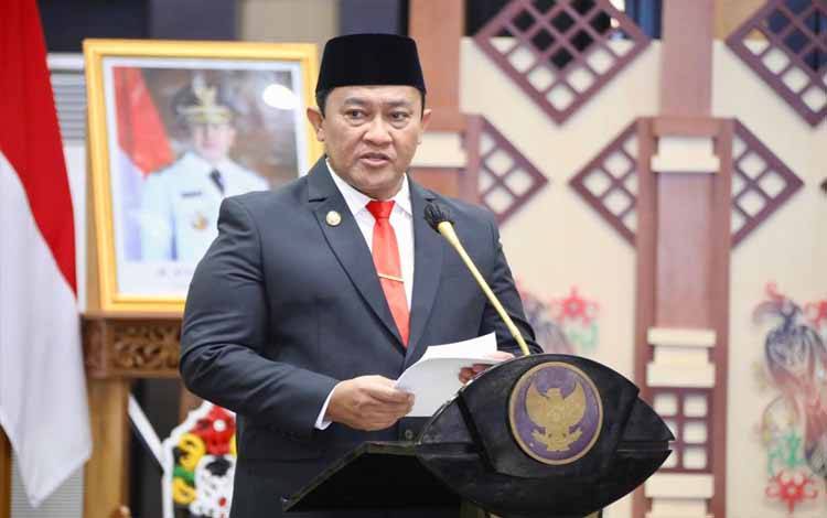 Wakil Gubernur Kalimantan Tengah, Edy Pratowo saat pelantikan pengurus FORSESDASI di Palangka Raya, Senin, 26 Agustus 2024. (FOTO:FERY)
