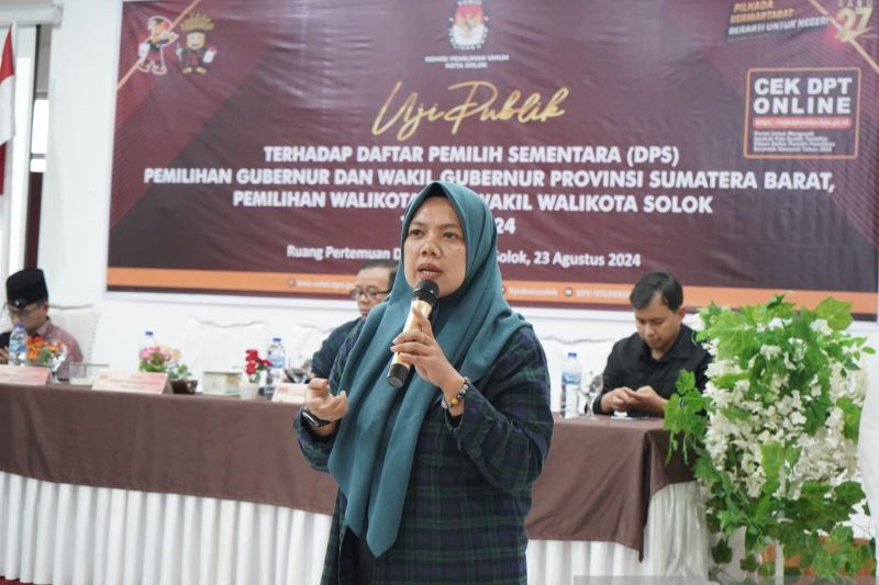 KPU Solok saat menggelar uji publik daftar pemilih sementara (dps) Pilkada Sumatera Barat serentak tahun 2024. ANTARA/HO-Diskominfo Kota Solok.