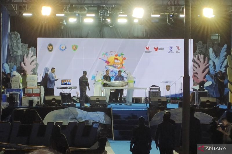 Sashimi Cutting Show pada malam puncak kampanye Bangga Buatan Indonesia (BBI) di Ambon, Maluku. (ANTARA/HO-MSC Indonesia)