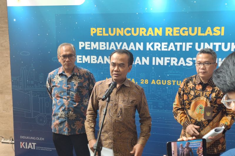 The press conference on the launch of creative infrastructure financing regulation in Jakarta on August 28, 2024. (ANTARA/Bayu).