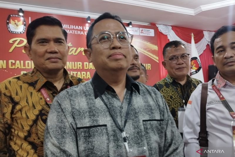 Anggota Bawaslu RI Puadi di KPU Sumatera Utara, Medan, Sumatera Utara, Rabu (28/8/2024). (ANTARA/Bagus Ahmad Rizaldi)