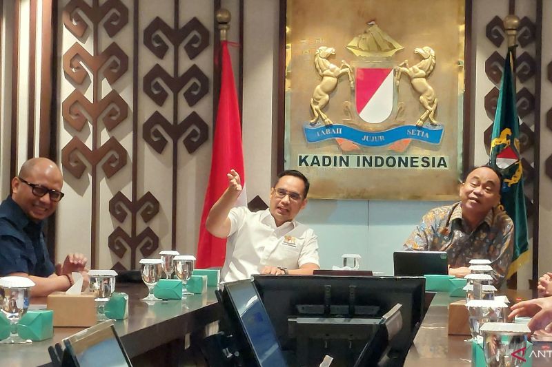 Menteri Komunikasi dan Informatika Budi Arie Setiadi (kanan) dan Wakil Ketua Umum Kadin Indonesia Bidang Komunikasi dan Informasi Firlie Ganinduto (dua kanan) dalam diskusi 'Mengatasi Tantangan dan Memanfaatkan Peluang di Sektor Komunikasi dan Informatika Indonesia' yang diselenggarakan di Jakarta, Jumat (30/8/2024). (ANTARA/Adimas Raditya)