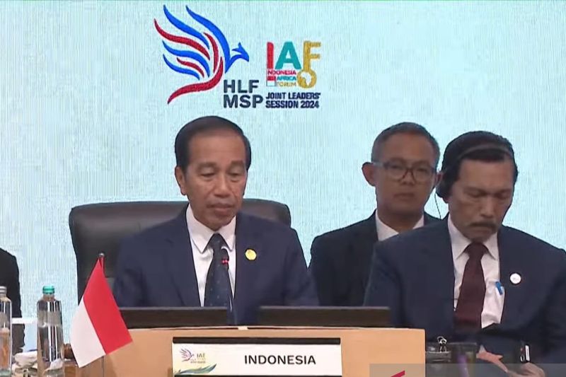 Screenshot - President Joko Widodo at the opening of the High-Level Forum on Multi-Stakeholder Partnership (HLP MSP) and the 2nd Indonesia-Africa Forum (IAF) 2024 in Bali, Monday (9/2/2024). ANTARA/YouTube Presidential Secretariat
